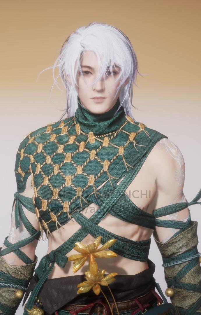 掩殘紅男裝髮型正面
