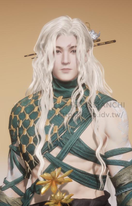 夢鎏金髮型男裝正面
