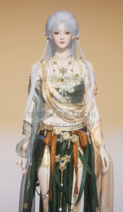 朔風雪髮型女裝正面