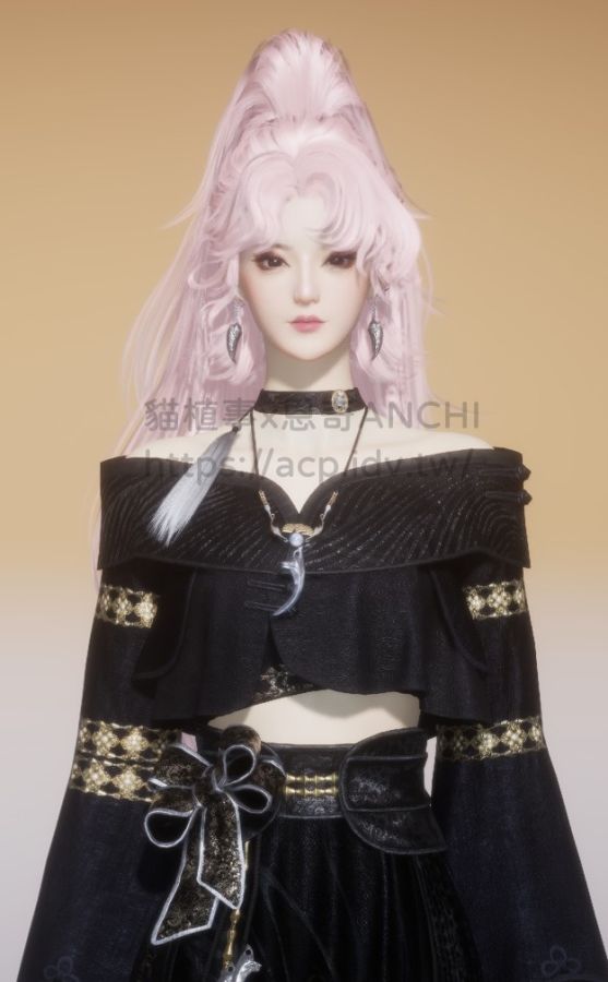 芙蓉泣露髮型女裝正面
