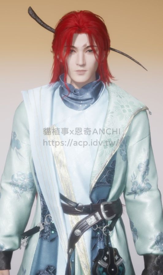 棲彤霞髮型男裝正面