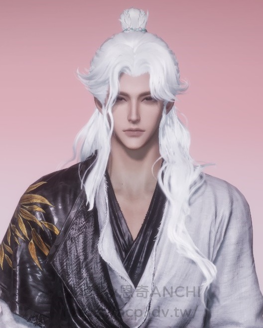 笑倚東風髮型男裝正面