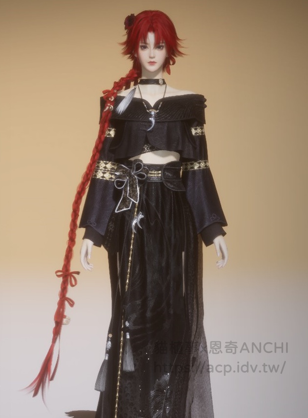 赤霄髮型女裝正面