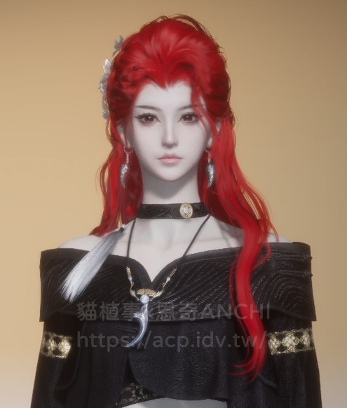 渡塵華髮型女裝正面