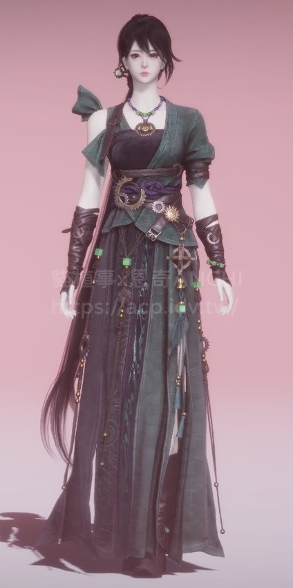 染青蒼女裝正面
