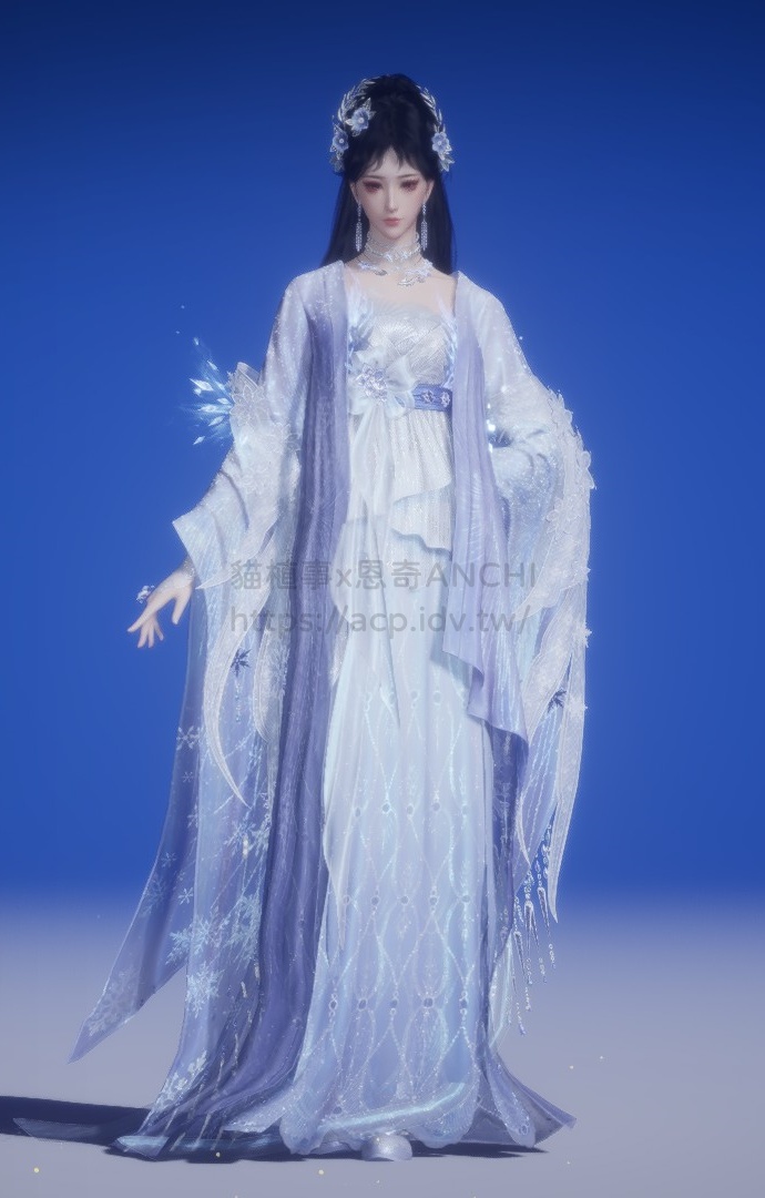 明河載雪女裝正面