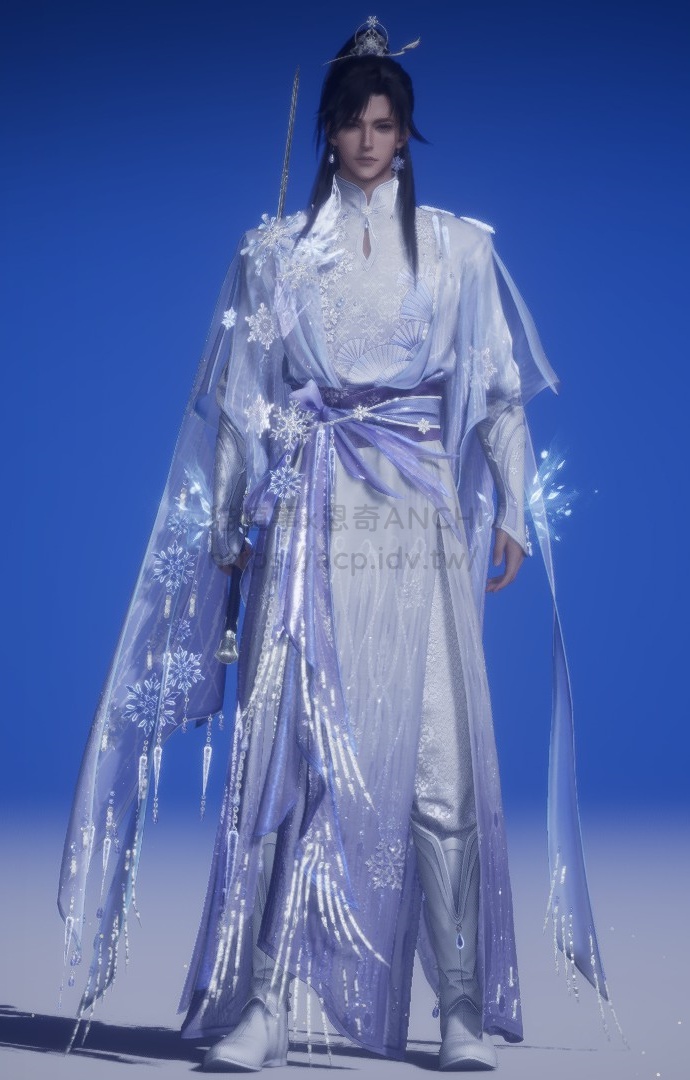 明河載雪男裝正面