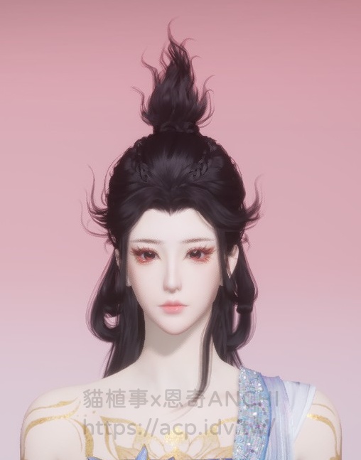 如是願女角髮型正面