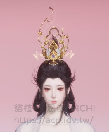 如是願女角髮飾正面