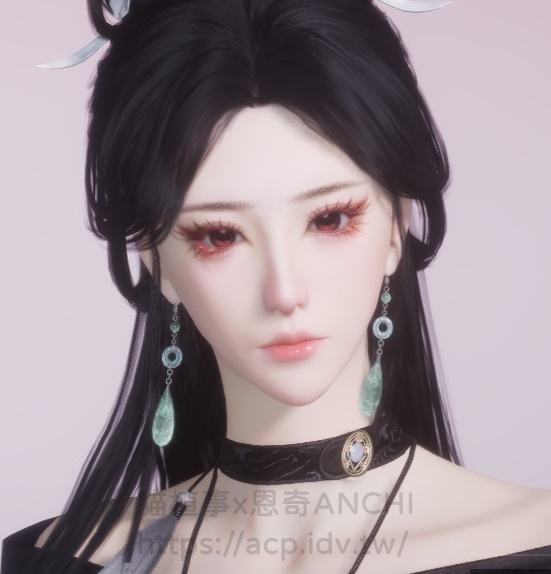 雙花翠女角耳飾